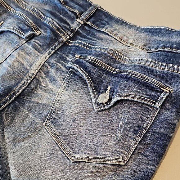 Brody Blue Jean Shorts with Vintage Wash and Rolled Cuffs - Picture 10 of 11